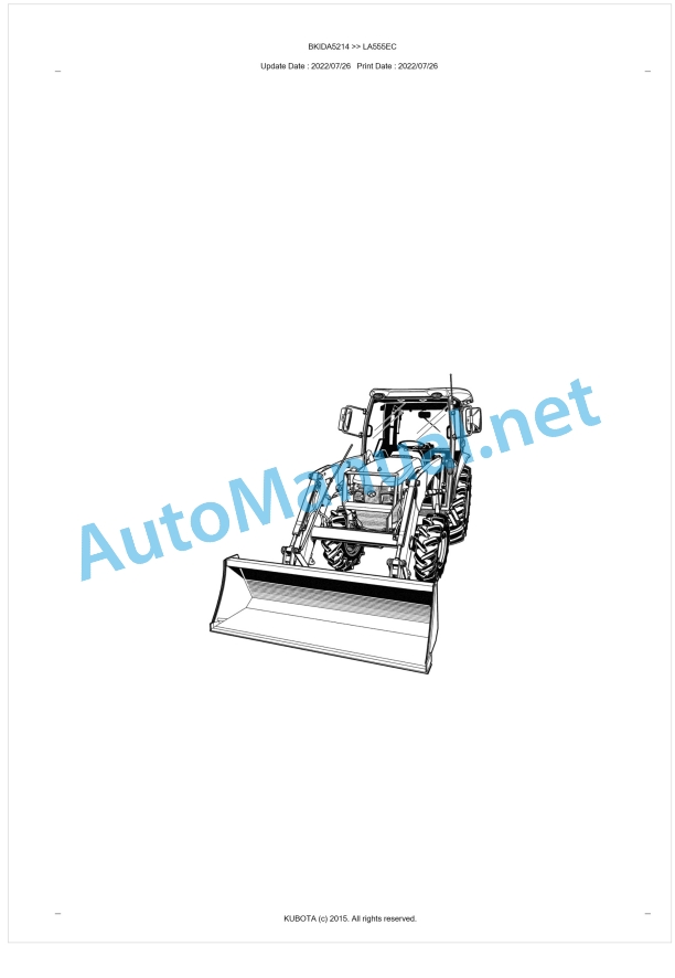 Kubota LA555EC Parts Manual PDF BKIDA5214 1 Kubota LA555EC Parts Manual PDF BKIDA5214