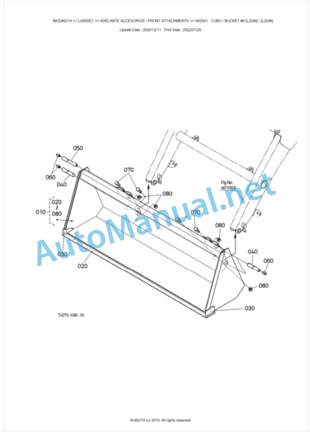 Kubota LA555EC Parts Manual PDF BKIDA5214 2 Kubota LA555EC Parts Manual PDF BKIDA5214-2