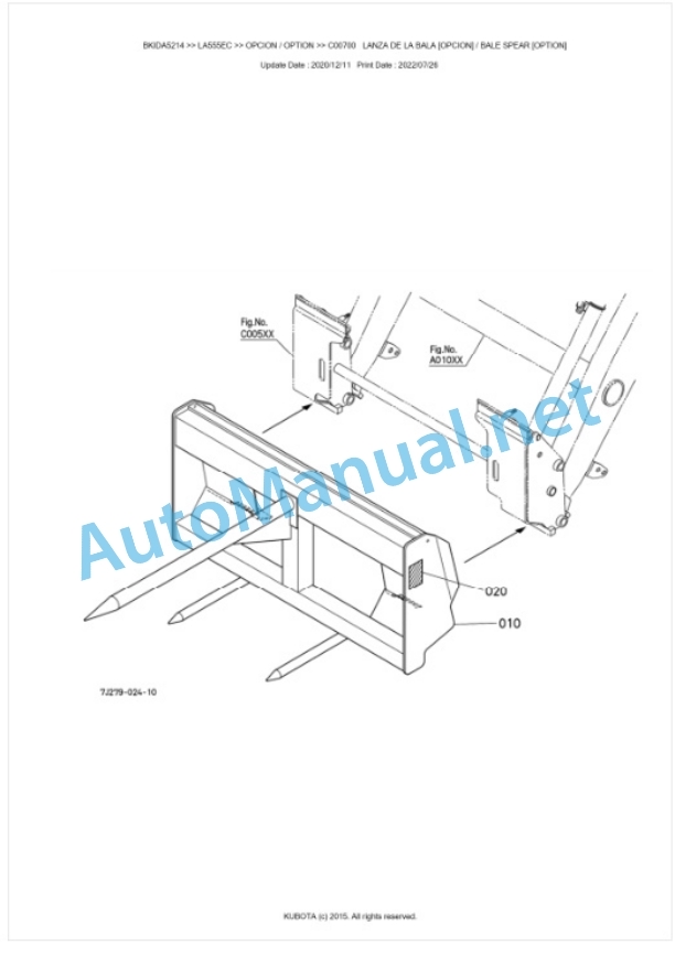 Kubota LA555EC Parts Manual PDF BKIDA5214 4 Kubota LA555EC Parts Manual PDF BKIDA5214-4