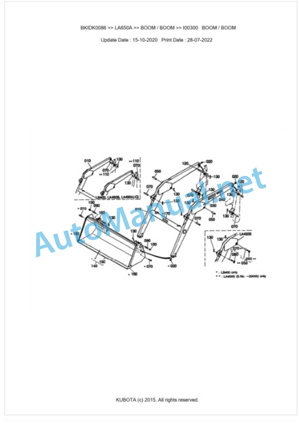 Kubota LA650A Parts Manual PDF BKIDK0086 2 Kubota LA650A Parts Manual PDF BKIDK0086-2