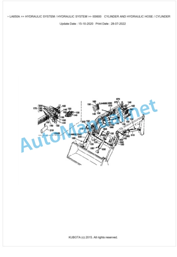 Kubota LA650A Parts Manual PDF BKIDK0086 4 Kubota LA650A Parts Manual PDF BKIDK0086-4