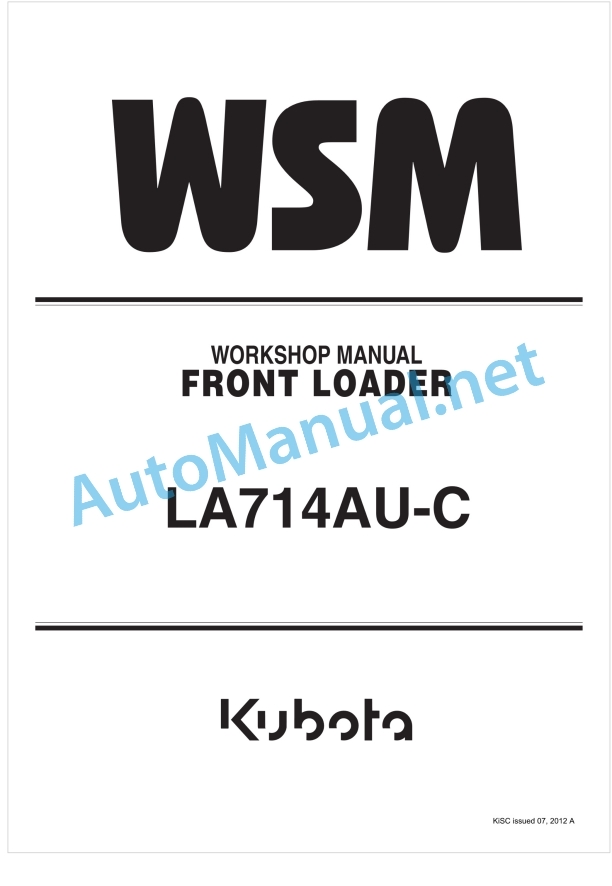 Kubota LA714AU-C Front Loader Workshop Manual PDF