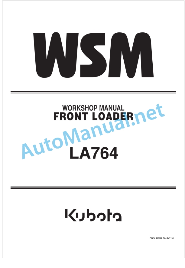 Kubota LA764 Front Loader Workshop Manual PDF