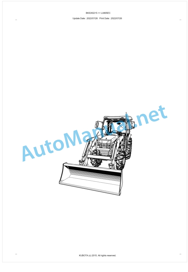 Kubota LA805EC Parts Manual PDF BKIDA5215 1 Kubota LA805EC Parts Manual PDF BKIDA5215