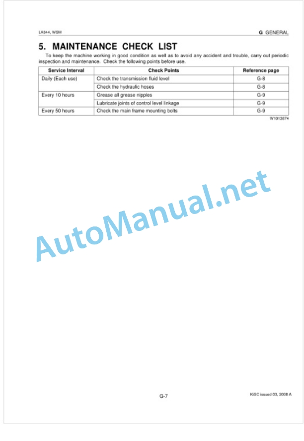 Kubota LA844 Front Loader Workshop Manual PDF-3