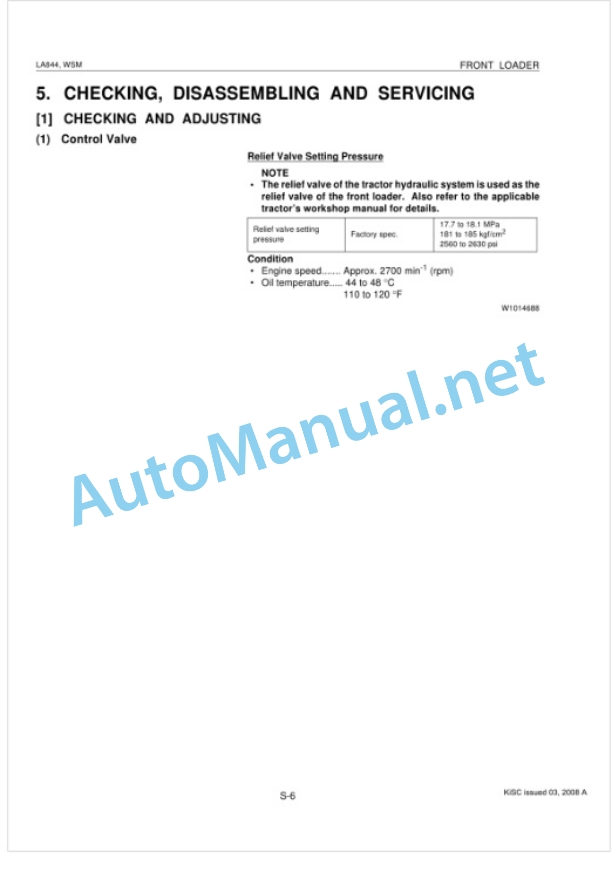 Kubota LA844 Front Loader Workshop Manual PDF-5