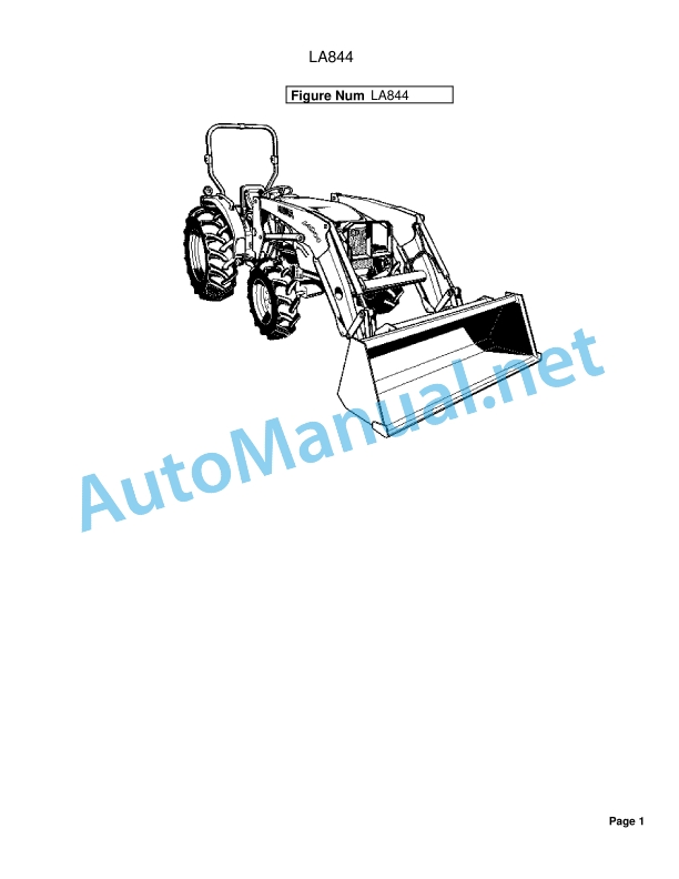 Kubota LA844 Loader Parts Manual PDF 1 Kubota LA844 Loader Parts Manual PDF