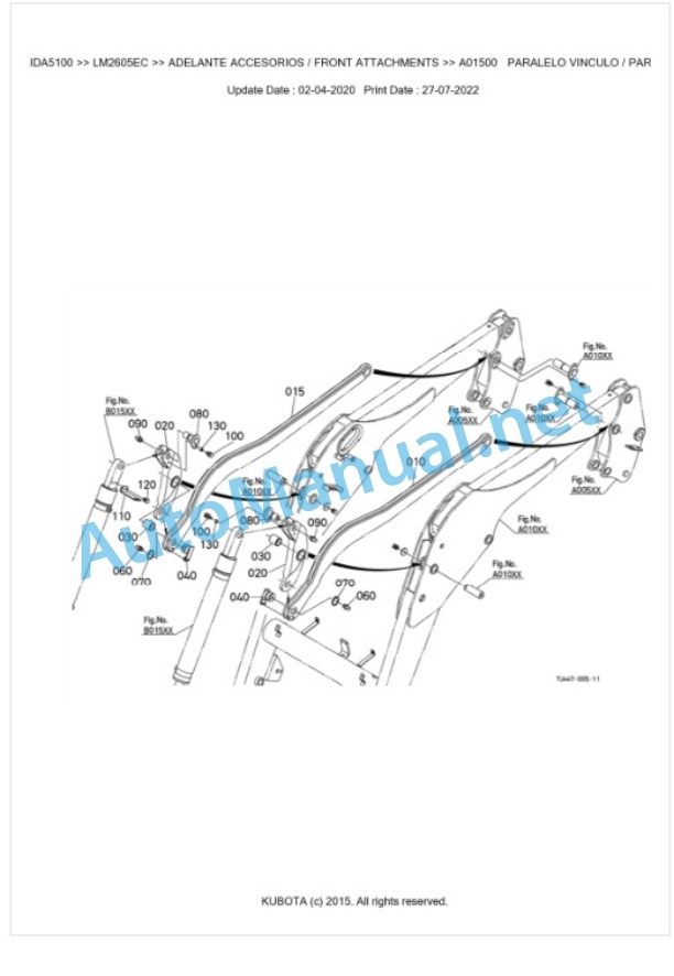 Kubota LM2605EC Parts Manual PDF BKIDA5100 2 Kubota LM2605EC Parts Manual PDF BKIDA5100-2