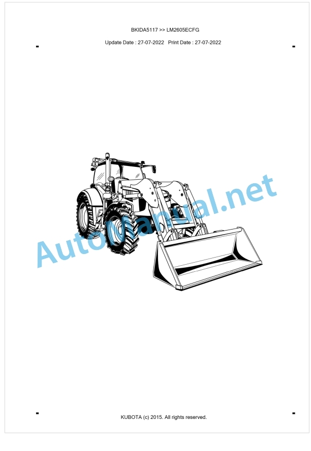 Kubota LM2605ECFG Parts Manual PDF BKIDA5117 1 Kubota LM2605ECFG Parts Manual PDF BKIDA5117