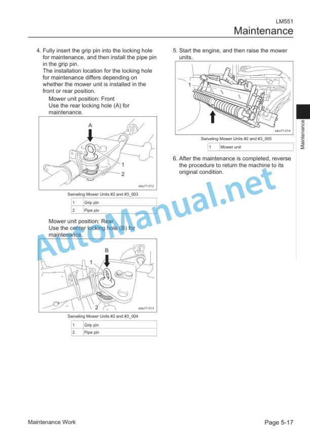 Kubota LM551 5-Unit Reel Mower Operators Manual PDF 5 Kubota LM551 5-Unit Reel Mower Operators Manual PDF - Image 5