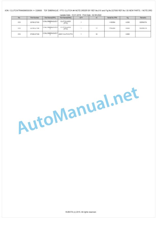 Kubota M-110, M-120 Parts Manual PDF BKIDK0512 3 Kubota M-110, M-120 Parts Manual PDF BKIDK0512-3