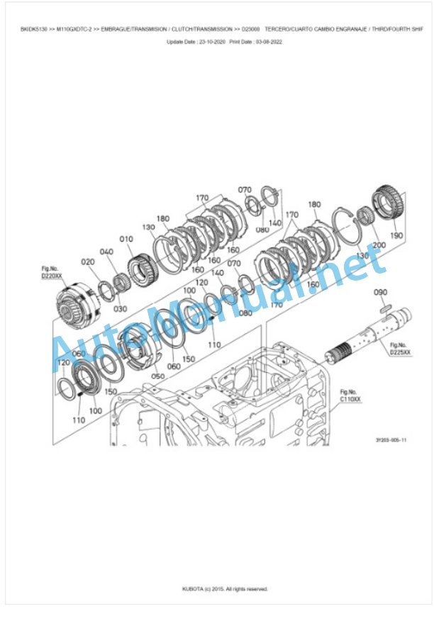 Kubota M100GX-2, M110GX-2 Parts Manual PDF BKIDK5130 3 Kubota M100GX-2, M110GX-2 Parts Manual PDF BKIDK5130-3
