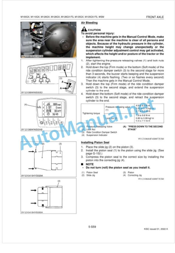Kubota M100GX, M110GX, M126GX, M128GX, M128GX Workshop Manual PDF 4 Kubota M100GX, M110GX, M126GX, M128GX, M128GX Workshop Manual PDF-4