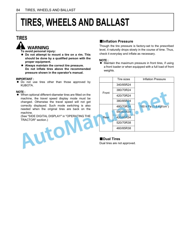 Kubota M100GX, M110GX, M126GX, M135GX Tractor Operators Manual PDF 4 Kubota M100GX, M110GX, M126GX, M135GX Tractor Operators Manual PDF - Image 4