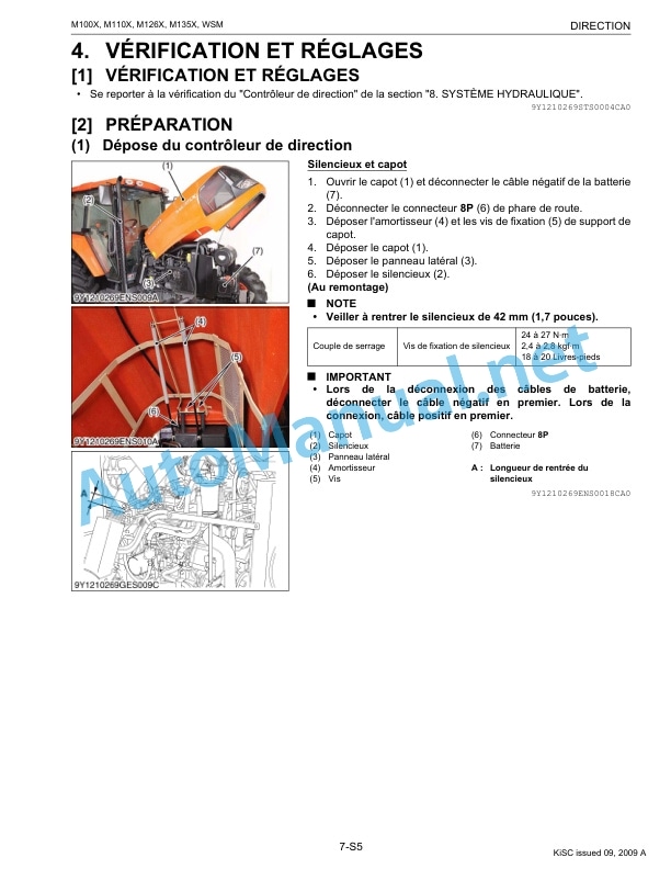 Kubota M100X, M110X, M126X, M135X Tractor Workshop Manual PDF FR 4 Kubota M100X, M110X, M126X, M135X Tractor Workshop Manual PDF FR - Image 4