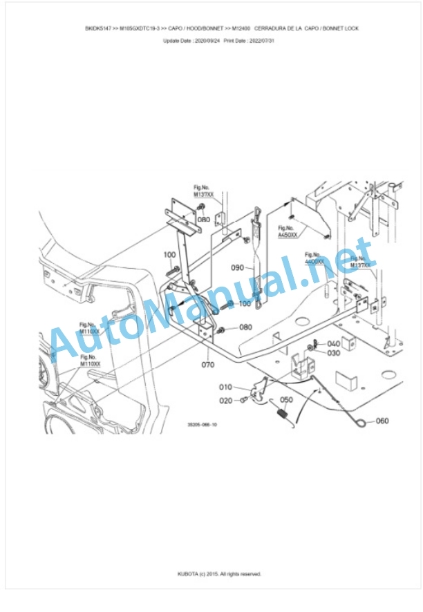 Kubota M105GX-3 Parts Manual PDF BKIDK5147 5 Kubota M105GX-3 Parts Manual PDF BKIDK5147-5