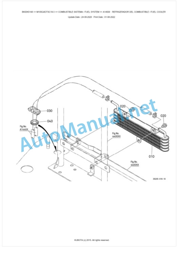 Kubota M105GX-3 Parts Manual PDF BKIDK5148-4