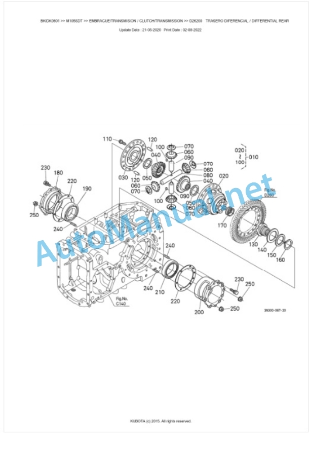 Kubota M105SDT Parts Manual PDF BKIDK0601 3 Kubota M105SDT Parts Manual PDF BKIDK0601-3