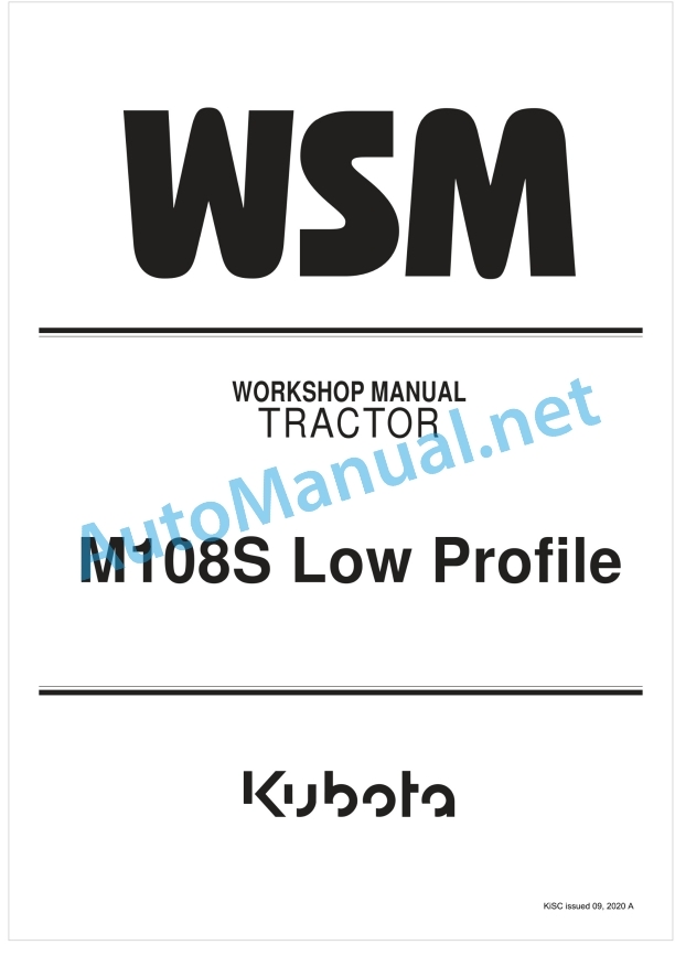 Kubota M108S Low Profile Tractor Workshop Manual PDF