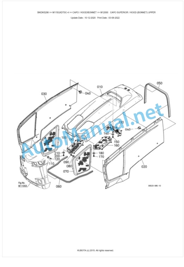 Kubota M115GX-4, M125GX-4 Parts Manual PDF BKIDK5298 5 Kubota M115GX-4, M125GX-4 Parts Manual PDF BKIDK5298-5