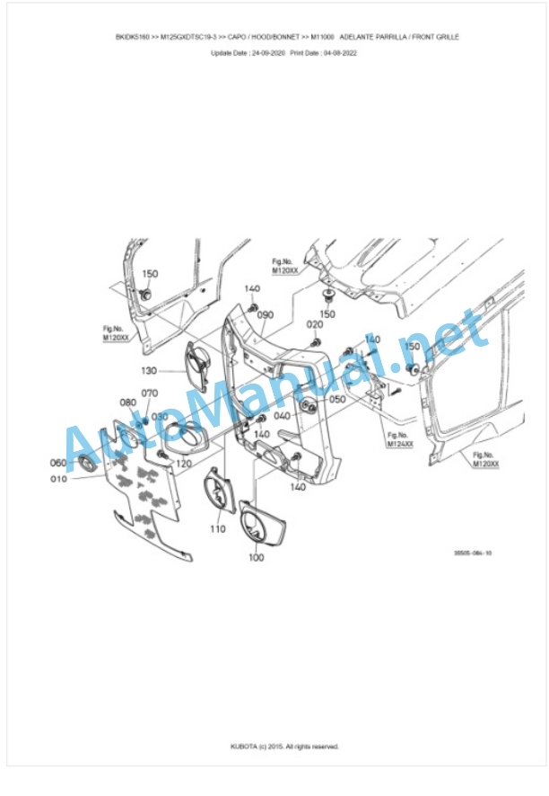 Kubota M125GX-3 Parts Manual PDF BKIDK5160 5 Kubota M125GX-3 Parts Manual PDF BKIDK5160-5