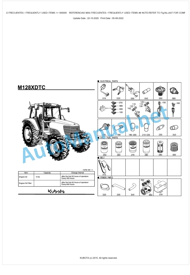 Kubota M128XDTC Parts Manual PDF BKIDK0655 1 Kubota M128XDTC Parts Manual PDF BKIDK0655