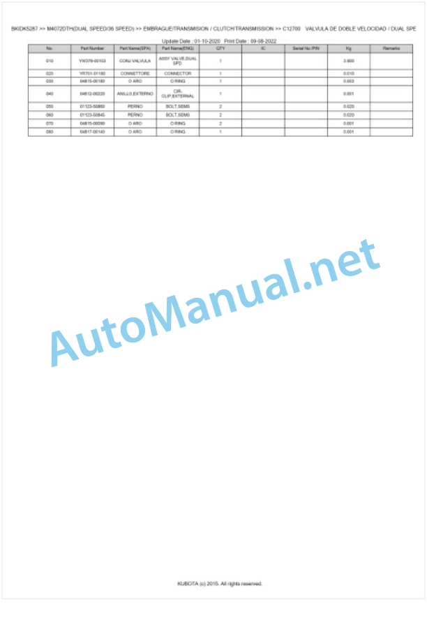 Kubota M4072 Parts Manual PDF BKIDK5287 3 Kubota M4072 Parts Manual PDF BKIDK5287-3