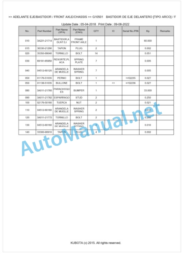 Kubota M4900DT, M5700DT Parts Manual PDF BKIDK0345 4 Kubota M4900DT, M5700DT Parts Manual PDF BKIDK0345-4