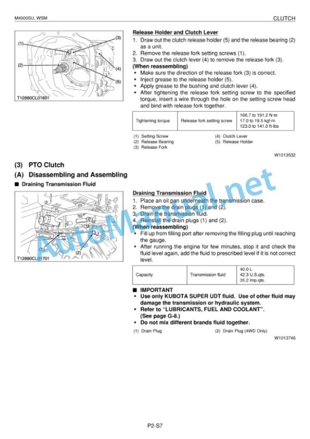Kubota M4900SU Supplement Tractor Workshop Manual PDF 3 Kubota M4900SU Supplement Tractor Workshop Manual PDF-3