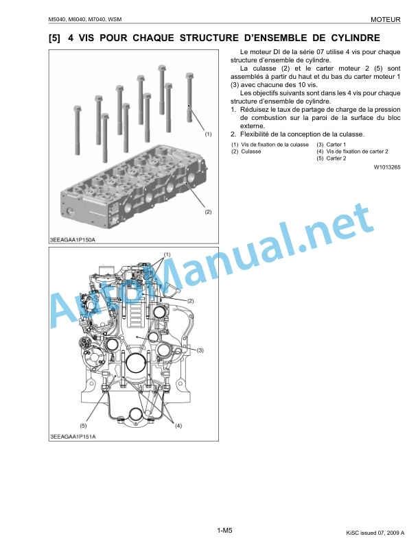 Alternative view of Kubota M5040, M6040, M7040 Tractor Workshop Manual PDF FR