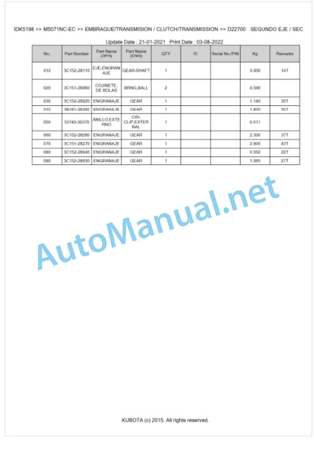 Kubota M5071NC Parts Manual PDF BKIDK5198 3 Kubota M5071NC Parts Manual PDF BKIDK5198-3