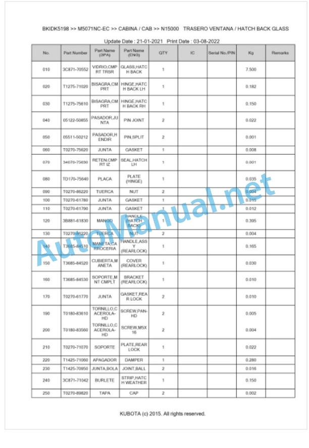 Kubota M5071NC Parts Manual PDF BKIDK5198 5 Kubota M5071NC Parts Manual PDF BKIDK5198-5