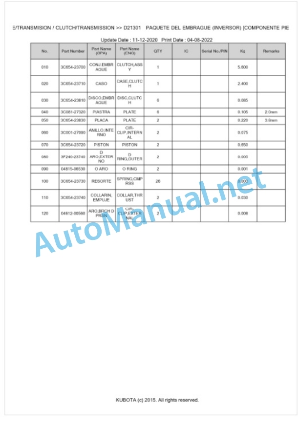 Kubota M5072N Parts Manual PDF BKIDK5428 3 Kubota M5072N Parts Manual PDF BKIDK5428-3