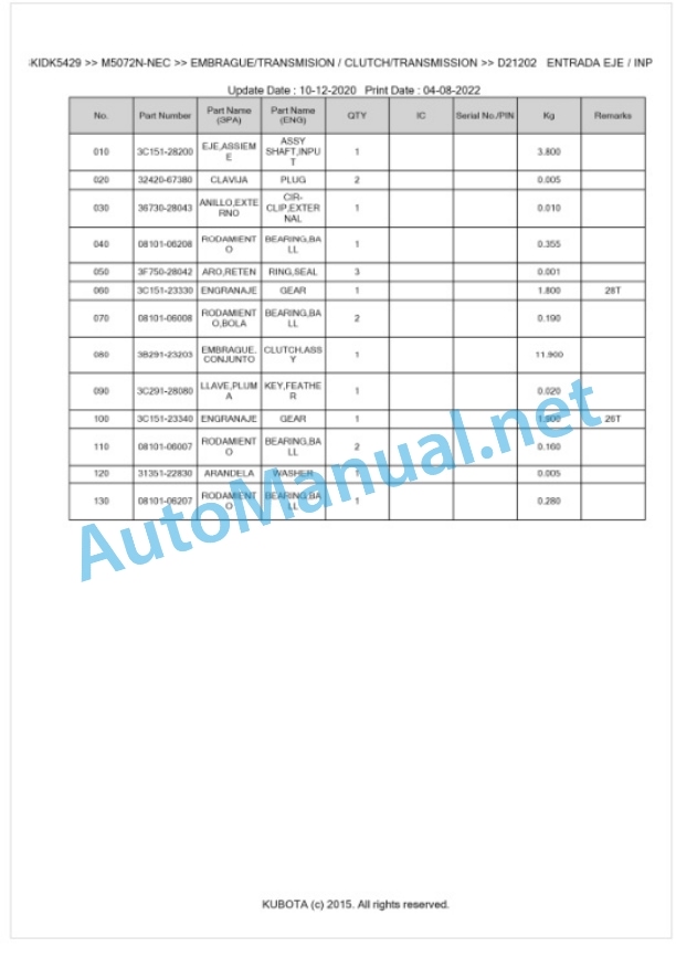 Kubota M5072N Parts Manual PDF BKIDK5429 3 Kubota M5072N Parts Manual PDF BKIDK5429-3