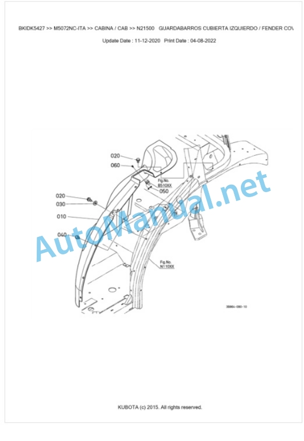 Kubota M5072NC Parts Manual PDF BKIDK5427 5 Kubota M5072NC Parts Manual PDF BKIDK5427-5
