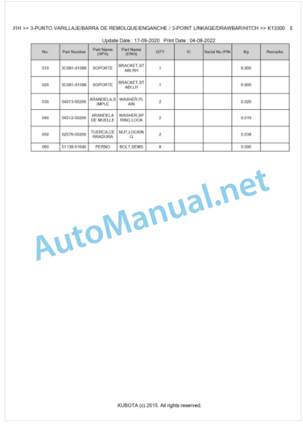 Kubota M5091H Parts Manual PDF BKIDK5165 5 Kubota M5091H Parts Manual PDF BKIDK5165-5