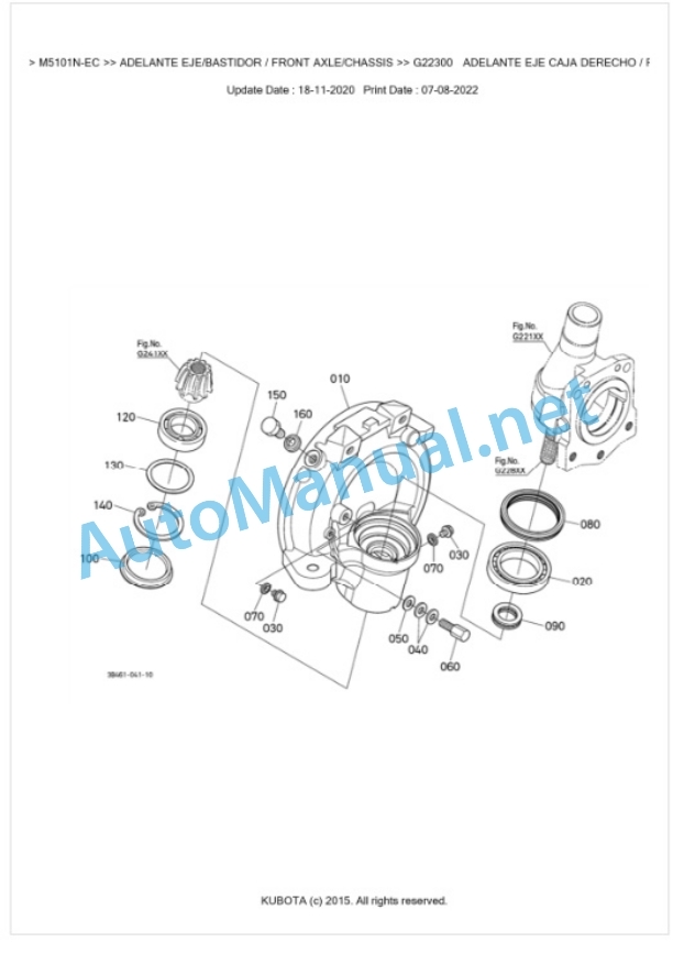 Kubota M5091N, M5101N Parts Manual PDF BKIDK5204-4