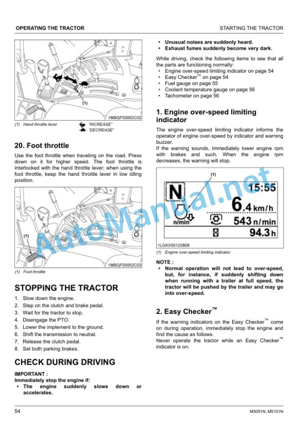 Kubota M5091N, M5101N Tractor Operators Manual PDF 3 Kubota M5091N, M5101N Tractor Operators Manual PDF - Image 3