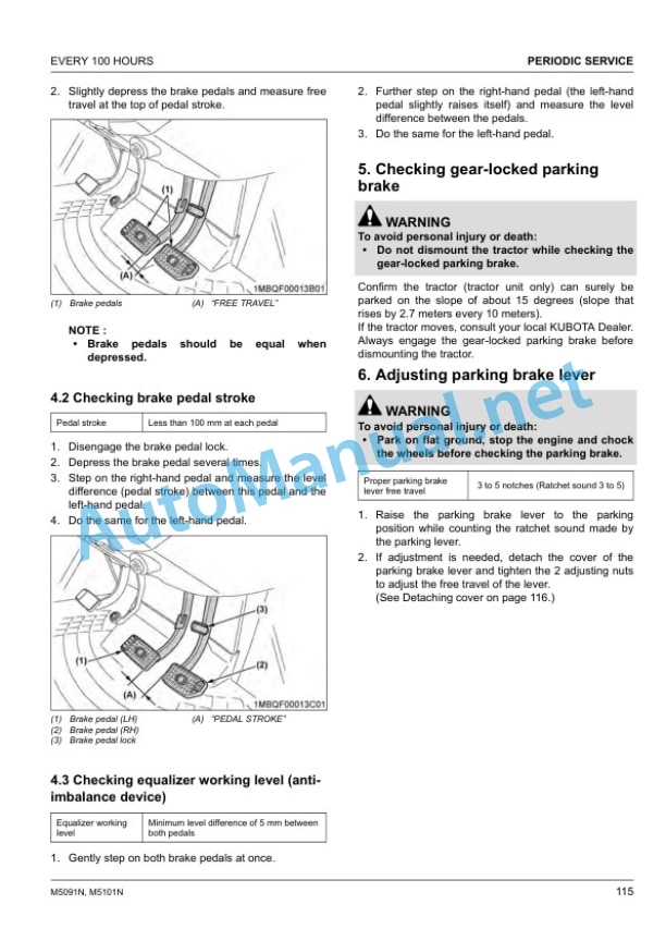 Kubota M5091N, M5101N Tractor Operators Manual PDF 5 Kubota M5091N, M5101N Tractor Operators Manual PDF - Image 5