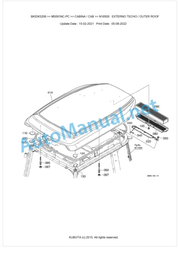 Kubota M5091NC-PC Parts Manual PDF BKIDK5206 5 Kubota M5091NC-PC Parts Manual PDF BKIDK5206-5