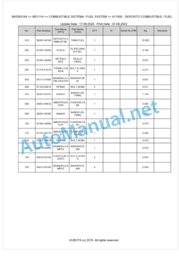 Kubota M5111H Parts Manual PDF BKIDK5164 2 Kubota M5111H Parts Manual PDF BKIDK5164-2