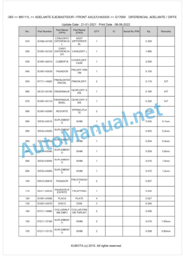 Kubota M5111L Parts Manual PDF BKIDK5383 4 Kubota M5111L Parts Manual PDF BKIDK5383-4