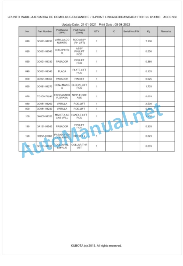 Kubota M5111L Parts Manual PDF BKIDK5383 5 Kubota M5111L Parts Manual PDF BKIDK5383-5