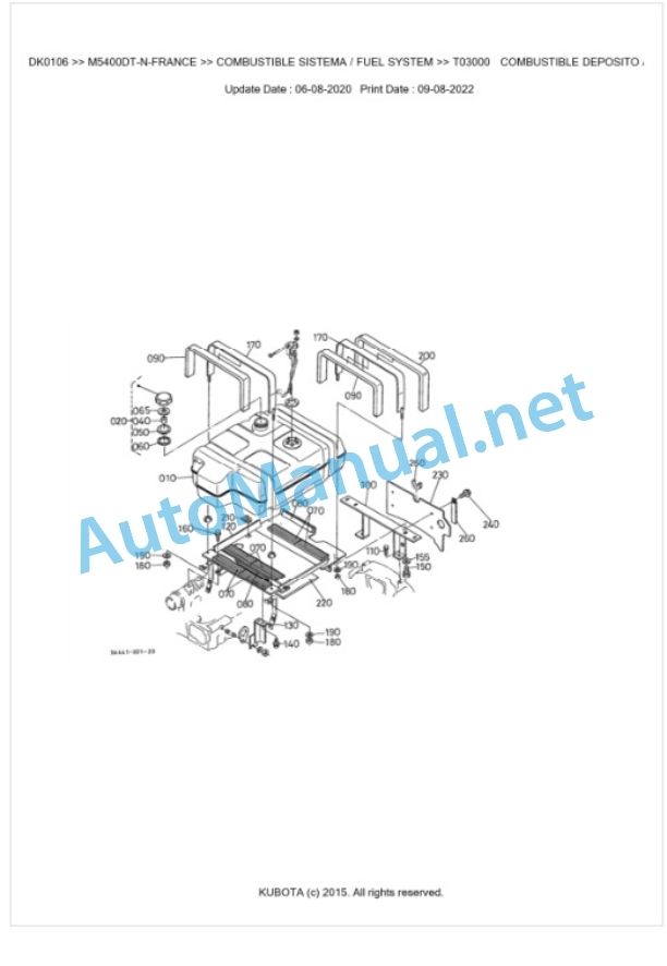 Kubota M5400DT-N-FRANCE Parts Manual PDF BKIDK0106 2 Kubota M5400DT-N-FRANCE Parts Manual PDF BKIDK0106-2