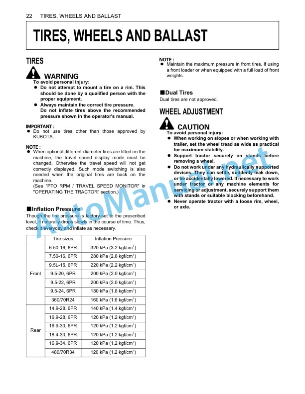 Kubota M6040, M7040, M8540, M9540 Tractor Operators Manual PDF-5