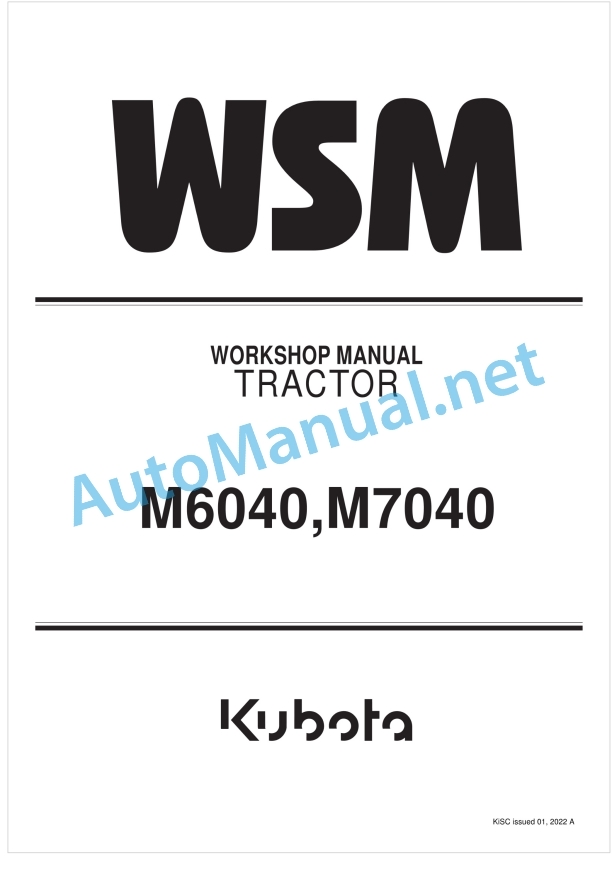 Kubota M6040, M7040 Tractor Workshop Manual PDF