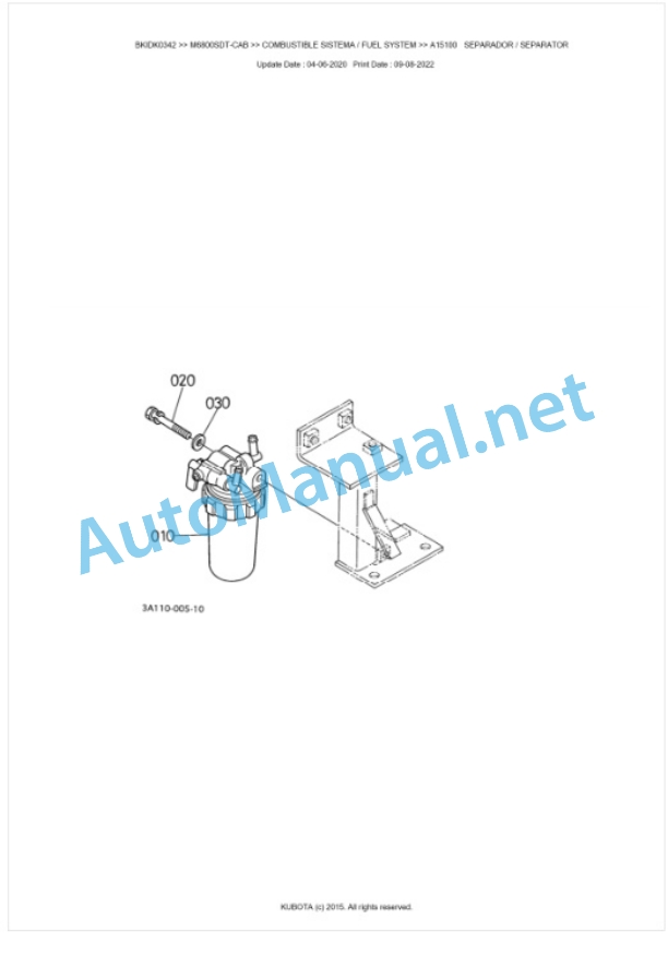 Kubota M6800SDT-CAB Parts Manual PDF BKIDK0342 2 Kubota M6800SDT-CAB Parts Manual PDF BKIDK0342-2