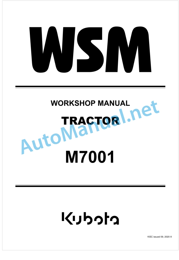 Kubota M7001 Tractor Workshop Manual PDF