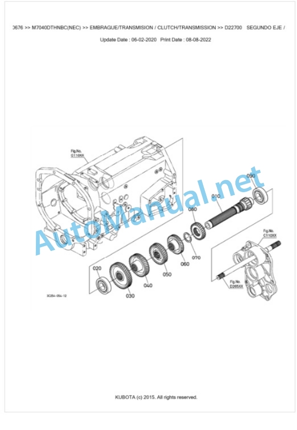 Kubota M7040DTHNBC Parts Manual PDF BKIDK0676 3 Kubota M7040DTHNBC Parts Manual PDF BKIDK0676-3