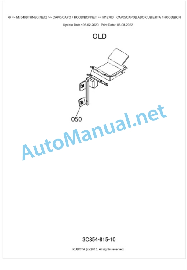 Kubota M7040DTHNBC Parts Manual PDF BKIDK0676 5 Kubota M7040DTHNBC Parts Manual PDF BKIDK0676-5